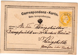 Österreich 1873, Fingerhut Stpl. BRZESKO (Galizien) Auf 2 Kr. Ganzsache - Briefe U. Dokumente