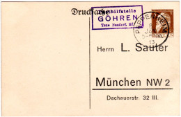 Bayern 1913, Posthilfstelle GÖHREN Taxe Neudorf Auf 3 Pf. Sauter Privatganzsache - Covers & Documents