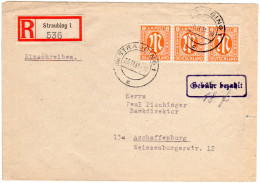 AM-Post 1945, Einschreiben Brief V. Straubing M. Portorichtiger Teilbarfrankatur - Covers & Documents