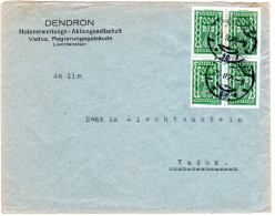 Österreich 1923, 4er-Block 400 K. Auf Brief V. Innsbruck N. Liechtenstein. - Covers & Documents