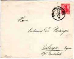 DR, Gebr. 10 Pf. Germania Privatganzsache Umschlag M. K1 Stuttgart - Storia Postale