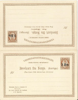 Norwegen P32, Ungebr. Doppel Ganzsache 3/6 öre Braun - Cartas & Documentos