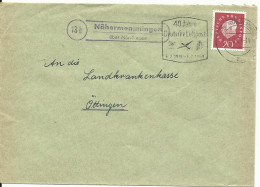 BRD 1959, Landpost Stpl. 13b Nähermemmingen über Nördlingen Auf Brief M. 20 Pf.  - Lettres & Documents