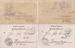 DR 1901, KD Marine Schiffspost No. 71, 2 FP-Karten V.d. Heimreise V. China - China (offices)