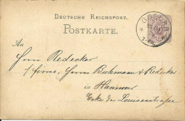 DR 1879, Klaucke-Stpl. GOSLAR Klar Auf 5 Pf. Ganzsache - Storia Postale