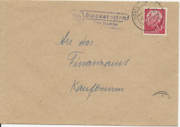 BRD 1957, Landpost Stpl. 13b Beckstetten über Buchloe Auf Brief M. 20 Pf. #88 - Lettres & Documents