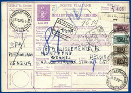 Italien AP 126, Gebr. 300 L. Paketkarte Ganzsache Venezia - Belgien. #1001 - Zonder Classificatie
