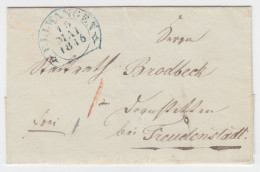 Württemberg 1846, Blau ELLWANGEN Auf Landzustellung Brief N. Dornstetten. #1790 - Prefilatelia
