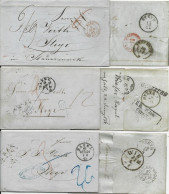 Schweiz 1852/64, 3 Porto Brief V Basel N. Steyr Österreich. Versch.Transite #607 - Autres & Non Classés