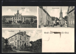 CPA Sierenz, Hauptstrasse, Spital, Pfarrhaus  - Autres & Non Classés