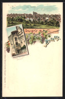 Lithographie Bourges, Vue Générale, Escalier De L`Hôtel Lallemand  - Bourges