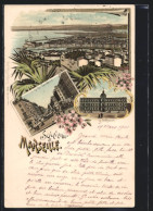 Lithographie Marseille, Vue Générale, La Prefecture  - Unclassified