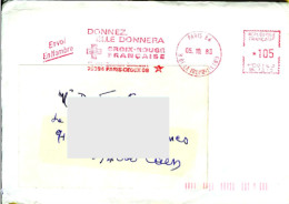 EMA Sur Enveloppe -  DONNEZ, ELLE DONNERA - Thème "Croix Rouge Française" - (137_ema3) - Rotes Kreuz