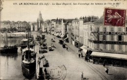 CPA La Rochelle Charente Maritime, Le Quai Duperre, Lieu D'accostage Des Bateaux De L'Ile De Re - Autres & Non Classés