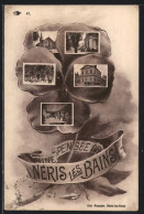 Salutations Fleuries-CPA Néris Les Bains, Amtsgebäude, L'Église  - Other & Unclassified