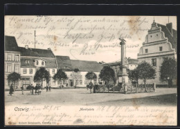 AK Coswig, Passanten Auf Dem Marktplatz  - Coswig