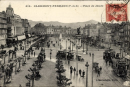 CPA Clermont Ferrand Puy De Dôme, Place De Jaude, Straßenbahn - Autres & Non Classés
