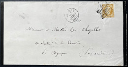 N°21 10c BISTRE SUR LETTRE / PARIS ETOILE 15 POUR LA CANIERE / 28 NOV 1864 / LSC / ARCHIVE DE CHAZELLES - 1849-1876: Periodo Clásico