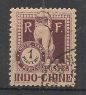 INDOCHINE - 1922 - Taxe TT N°YT. 43 - Dragon D'Angkor 1pi Violet-brun - Oblitéré / Used - Used Stamps