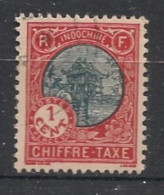 INDOCHINE - 1927 - Taxe TT N°YT. 46 - Pagode Mot-Cot 1c Rouge - Oblitéré / Used - Gebraucht