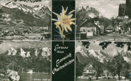 Material CPA Garmisch Partenkirchen In Oberbayern, Echte Pflanze, Edelweiß, Eibsee, Marktplatz - Other & Unclassified