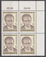 1987 , Mi 1892 ** (2) - 4 Er Block Postfrisch - 100. Geburtstag Von Prof. Dr. Erwin Schrödinger - Neufs