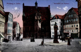 CPA Marburg An Der Lahn, Marktplatz Mit Rathaus, Denkmal - Autres & Non Classés