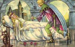 Artiste CPA Märchen, Gebrüder Grimm, Dornröschen - Fairy Tales, Popular Stories & Legends