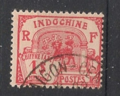 INDOCHINE - 1927 - Taxe TT N°YT. 56 - Dragon D'Annam 1pi Vermillon - Oblitéré / Used - Used Stamps