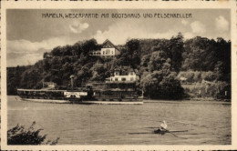 CPA Hameln An Der Weser Niedersachsen, Bootshaus, Felsenkeller, Dampfer, Ruderboot - Other & Unclassified