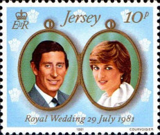 Jersey Poste N** Yv:256/257 Mariage Royal Prince Charles & Lady Diana - Jersey