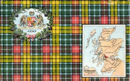 Blason Landkarten CPA Schottland Mit Standorten Der Buchanans, Tartan - Costumes