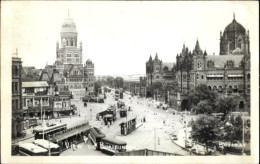 Photo CPA Bombay Indien, Blick Auf Boribunder, Straßenbahnen, Tempel - India