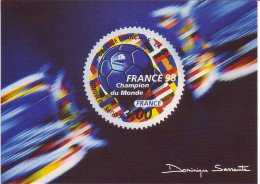 (Timbres). Thèmes Sports. Football. Coupe Du Monde. France 98 Champion Du Monde. Entier Postal - 1998 – Francia