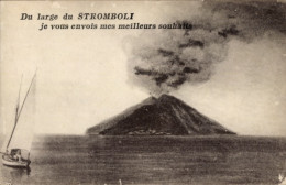 CPA Isola Di Stromboli Sicilia, Vulkanausbruch - Sonstige & Ohne Zuordnung