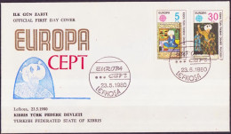 Chypre Turque - Cyprus - Zypern FDC 1980 Y&T N°73 à 74 - Michel N°83 à 84 - EUROPA - Briefe U. Dokumente