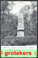 APELDOORN Gedenkzuil In Het Koninklijk Park 1907 - Apeldoorn