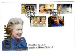 (Timbres). Iles Caimans. Caymans Islands. FDC. 1er Jour.  1992 Queen Elizabeth II - Iles Caïmans