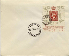 Luxembourg Obl Yv: 454 Mi: Centenaire Du Timbre Exposition Centilux 27-4-52 (TB Cachet à Date) - FDC