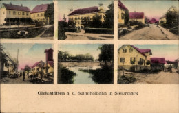 CPA Gleinstätten Steiermark, Häuser, Straße, Fluss - Other & Unclassified