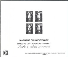 FRANCE Ca.1988 Et 89:  Epreuve "Marianne Du Bicentenaire" - Prove D'artista