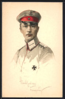 Künstler-AK Kronprinz Wilhelm Von Preussen In Gardeuniform  - Koninklijke Families