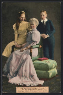 AK Kaiserin Auguste Victoria Königin Von Preussen Mit Prinz Joachim Und Prinzessin Victoria Luise  - Familias Reales