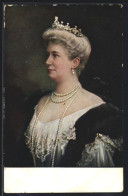 AK Kaiserin Auguste Victoria Königin Von Preussen Mit Krone Und Perlenkette  - Familles Royales