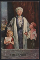 AK Kaiserin Auguste Victoria Königin Von Preussen Hält Schützend Die Hände über Zwei Kinder  - Royal Families