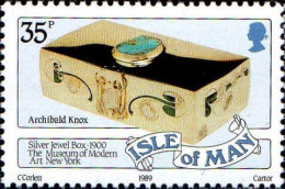 Man Poste N** Yv:392 Mi:396 Archibald Knox Silver Jewel Box 1900 - Isola Di Man