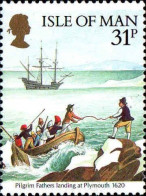 Man Poste N** Yv:308 Mi:315 Pilgrim Fathers Landing At Plymouth - Isola Di Man