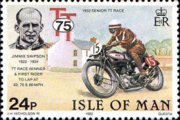 Man Poste N** Yv:207 Mi:210 Senior TT Race Jimmie Simpson - Man (Insel)