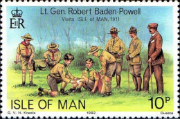 Man Poste N** Yv:199 Mi:204 Lt.Gal.Robert Baden-Powel Visits Isle Of Man - Man (Insel)