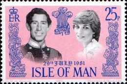 Man Poste N** Yv:190 Mi:195 29 July 1981 Prince Charles & Lady Diana - Man (Ile De)